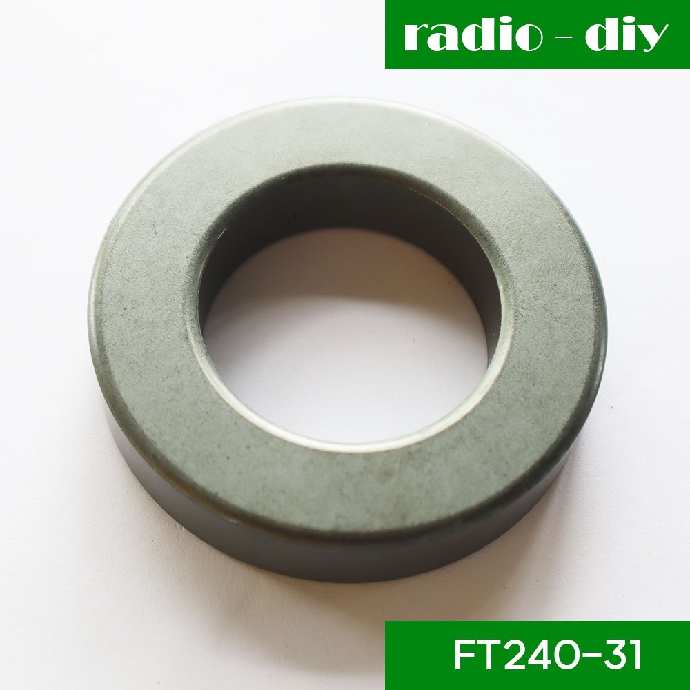 แกน Toroid FT240-31 ของ Fair-Rite สำหรับ Common mode choke,balun เหมาะสมสำหรับความถี่ระหว่าง 1 MHz ถึง 10 MHz