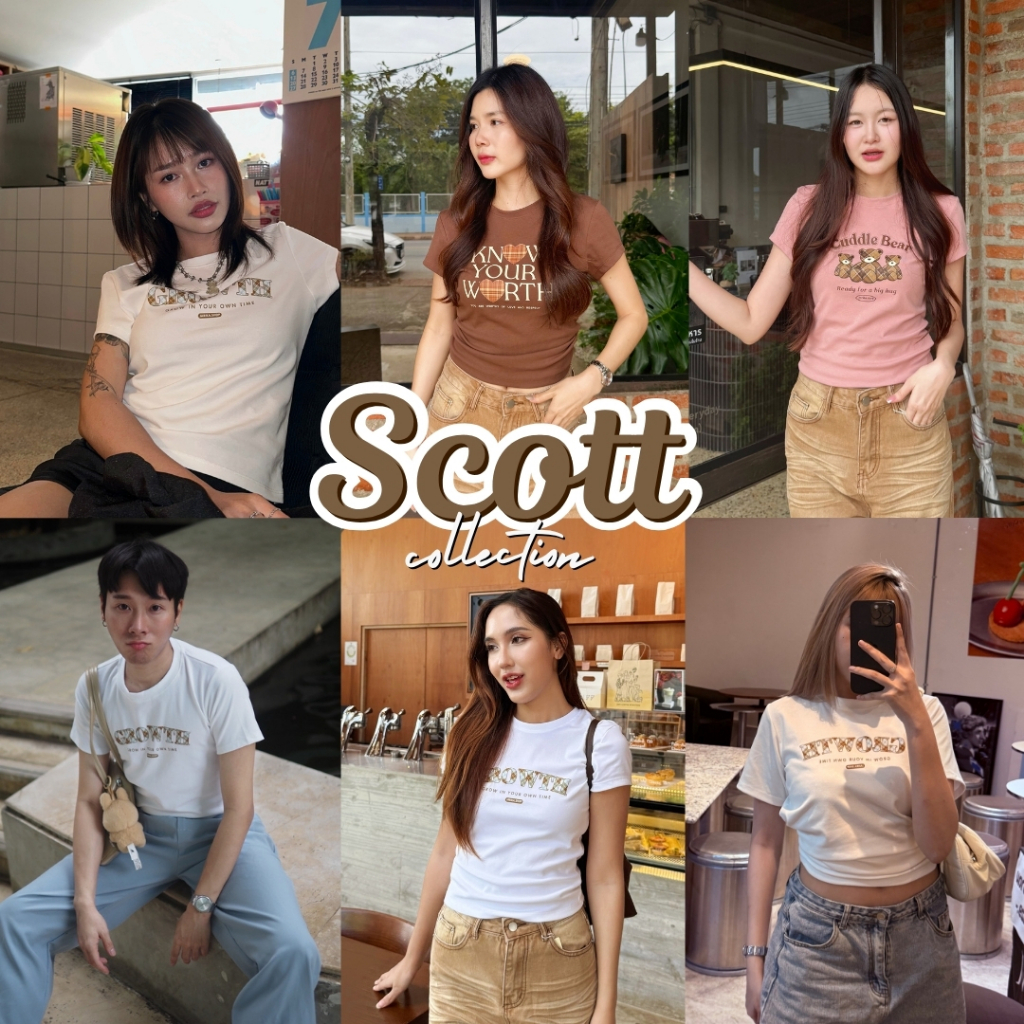 Jarikashop - เสื้อยืดลาย scott ( งานป้าย.. Jarika ) ( จ265 )