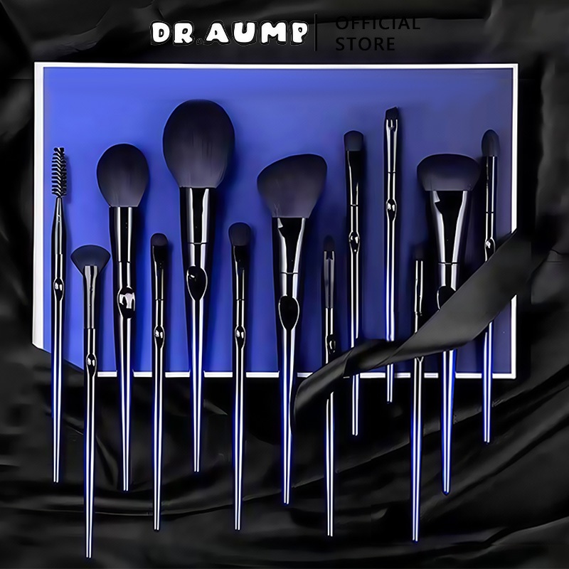 สินค้าพร้อมส่ง Dr.aump แปรงแต่งหน้า เซ็ตแม่มดสีน้ำเงิน13ชิ้น ชุดแปรงแต่งหน้า ด้ามแปรงไล่ระดับสี ชุดแปรง brush set