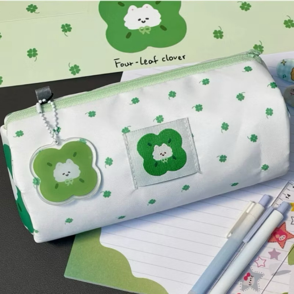 🍀⭐️พร้อมส่ง!กระเป๋าดินสอใบโคลเวอร์ Lucky Four-leaf Clover ขนาดใหญ่ ใส่เครื่องเขียน