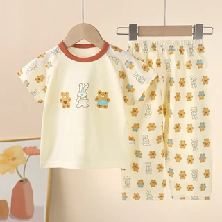ชุดนอนเด็ก ผ้านิ่ม สำหรับเด็ก1-3 ขวบ ลายน่ารัก นุ่มสบาย ใส่บ้านได้