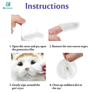 Pet Record แผ่นเช็ดสุนัขและแมว ที่เช็ดตาแมว ตา หู แบบอ่อนโยน สำหรับแมวและสุนัข ทิชชู่เปียกเช็ดคราบน้ำตา บรรจุ 130แผ่น