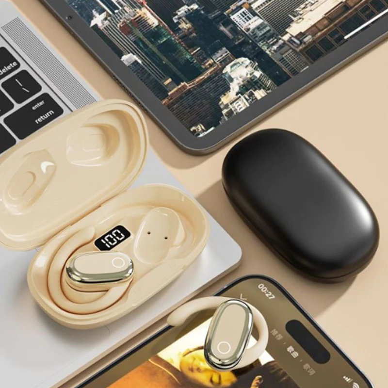 X96 หูฟังไร้สายบลูทู ธ HiFi เสียง HD ลดเสียงรบกวนสมาร์ทโทรควบคุมแขวนหูกีฬาหูฟังไร้สายบลูทู ธ