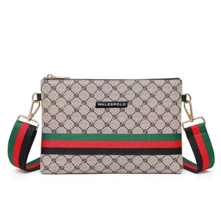 WalesPolo Crossbody work Bag , กระเป๋าคลัทช์ไหล่มัลติฟังก์ชั่น, Unisex Striped 2025 สไตล์ใหม่
