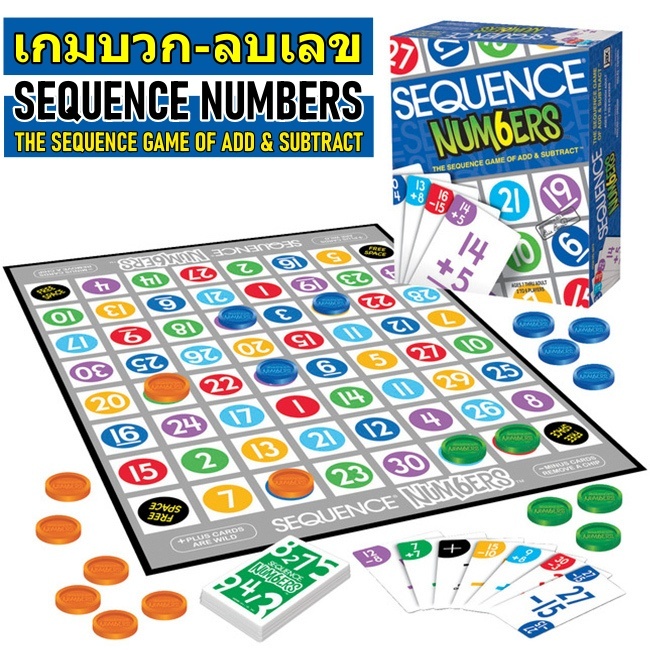 เกมบวก-ลบเลข SEQUENCE NUMBERS เกมกระดานคณิตศาสตร์ เสริมทักษะ 0153E #