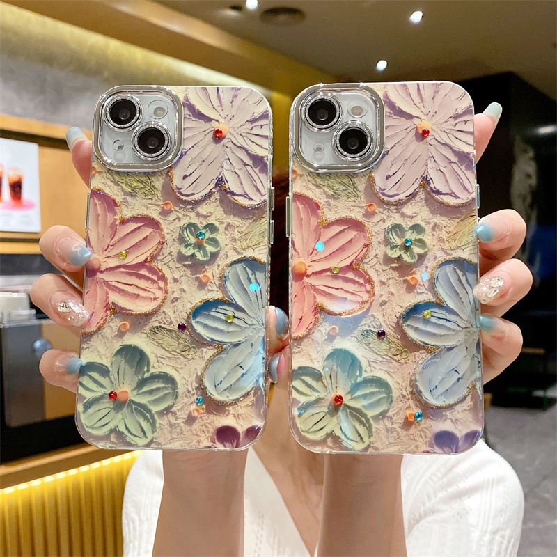 [ Flash Sale ลดพิเศษ ] ร้านคนไทย - เคส iPhone เคสดอกไม้ เคลือบกระจกคริสตัลใสสะท้อนแสง สวยมาก มี iPhone ทุกรุ่น iPhone 16