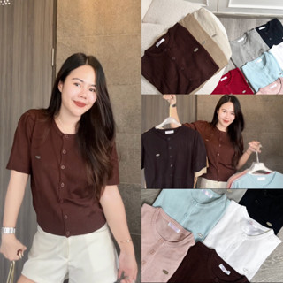 BLOSSOM KNIT เสื้อคาดิแกนผ่าหน้าแขนสั้น 🍒พร้อมส่ง