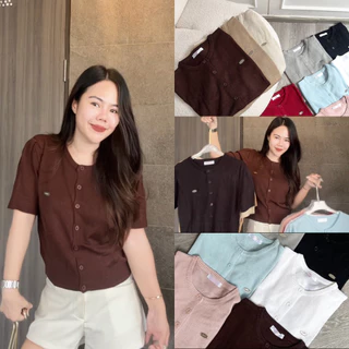 BLOSSOM KNIT เสื้อคาดิแกนผ่าหน้าแขนสั้น 🍒พร้อมส่ง