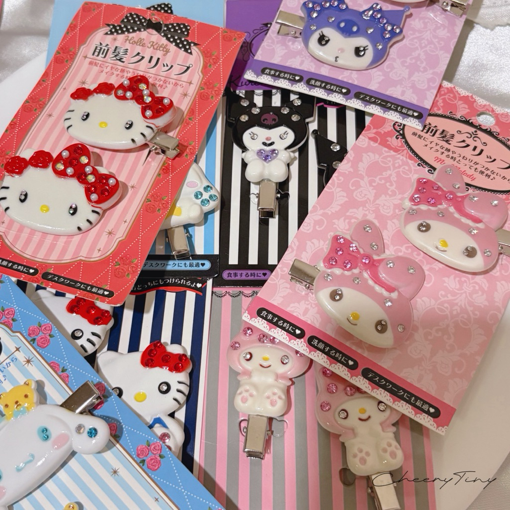 พร้อมส่ง *งานสวยเทียบแท้* แผง2ชิ้น กิ๊บ Sanrio กิ๊บซานริโอ้ กิ๊บมายเมเพชร กิ๊บชินนาเพชร กิ๊บเพชร 💖✨💎