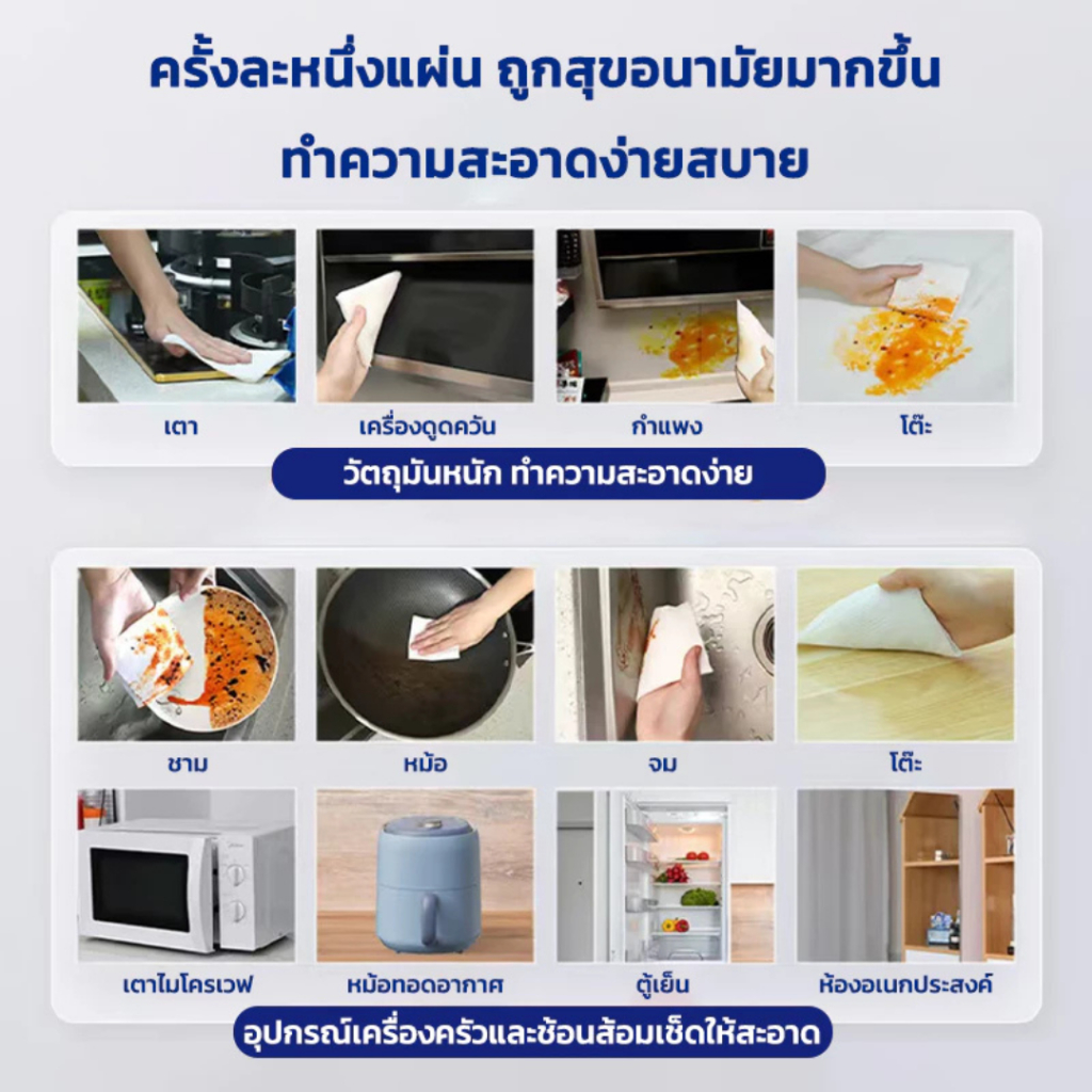(ส่งด่วน⚡)Pika Kitchen Clean Wipes ทิชชูทำความสะอาดสำหรับครัว แผ่นใหญ่ ขจัดคราบน้ำมัน 99% กลิ่นเลมอน - 2