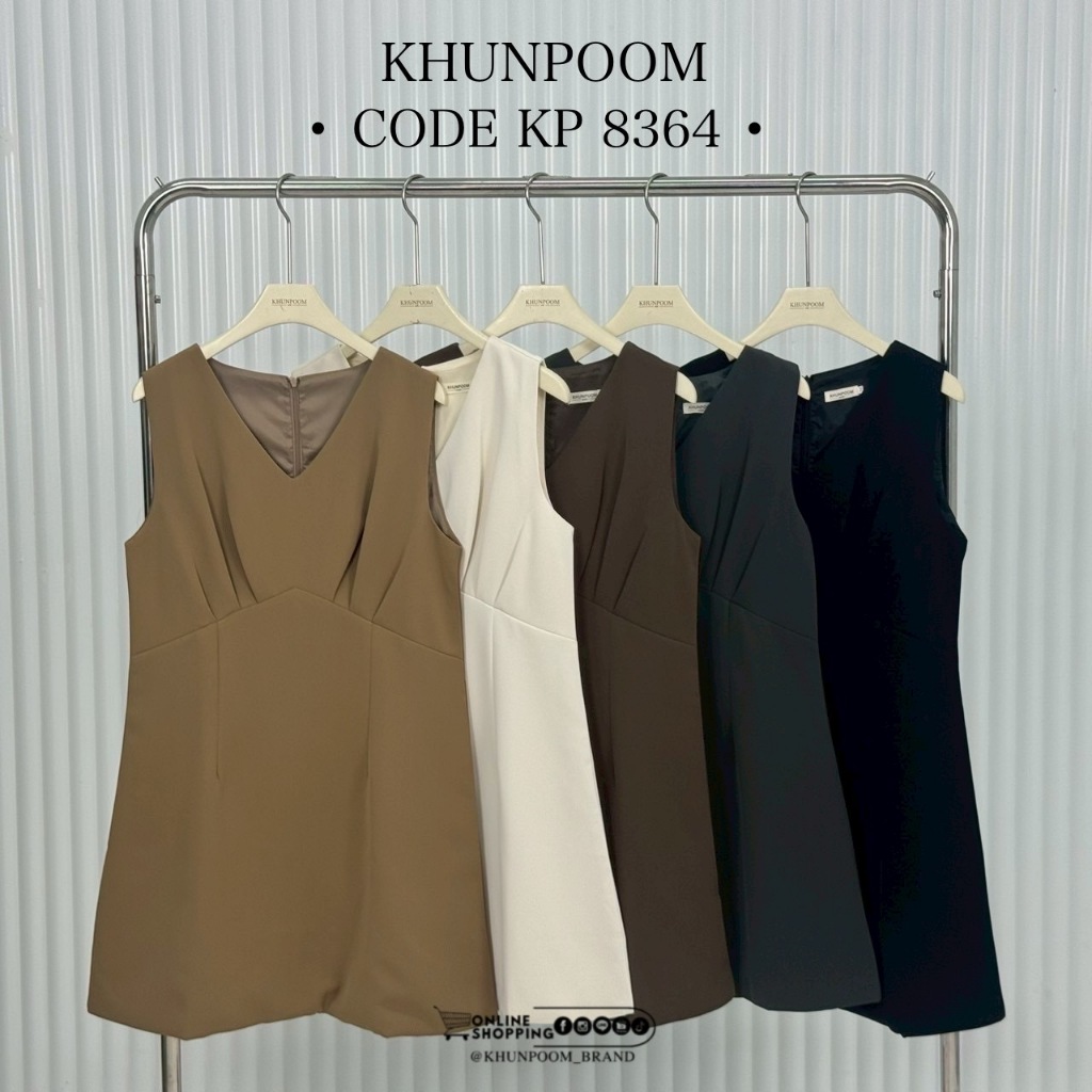KP 8364 เดรสแขนกุดดีเทลจีบหน้า หวานน่ารักดูละมุน ใส่แล้วดูเป็นสาวหวานสุดๆ