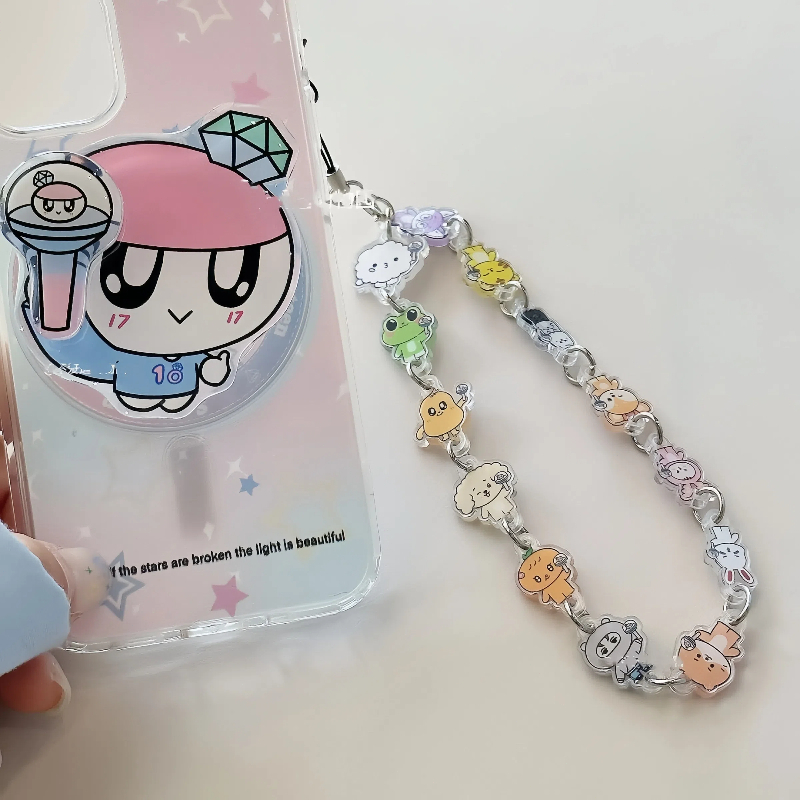 seven teen ผลิตภัณฑ์ต่อพ่วงที่ผลิตโดยแฟนๆ ฉลองครบรอบ 10 ปี สายคล้องโทรศัพท์มือถือ สายคล้องโทรศัพท์ลูกปัดลายการ์ตูนสัตว์แ