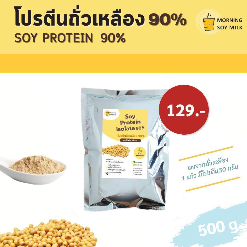 [เข้มข้น] โปรตีนถั่วเหลือง soy protein 500g. ซอยโปรตีน โปรตีนผง ชงได้ 14 แก้ว โปรตีนพืช Plant-base p
