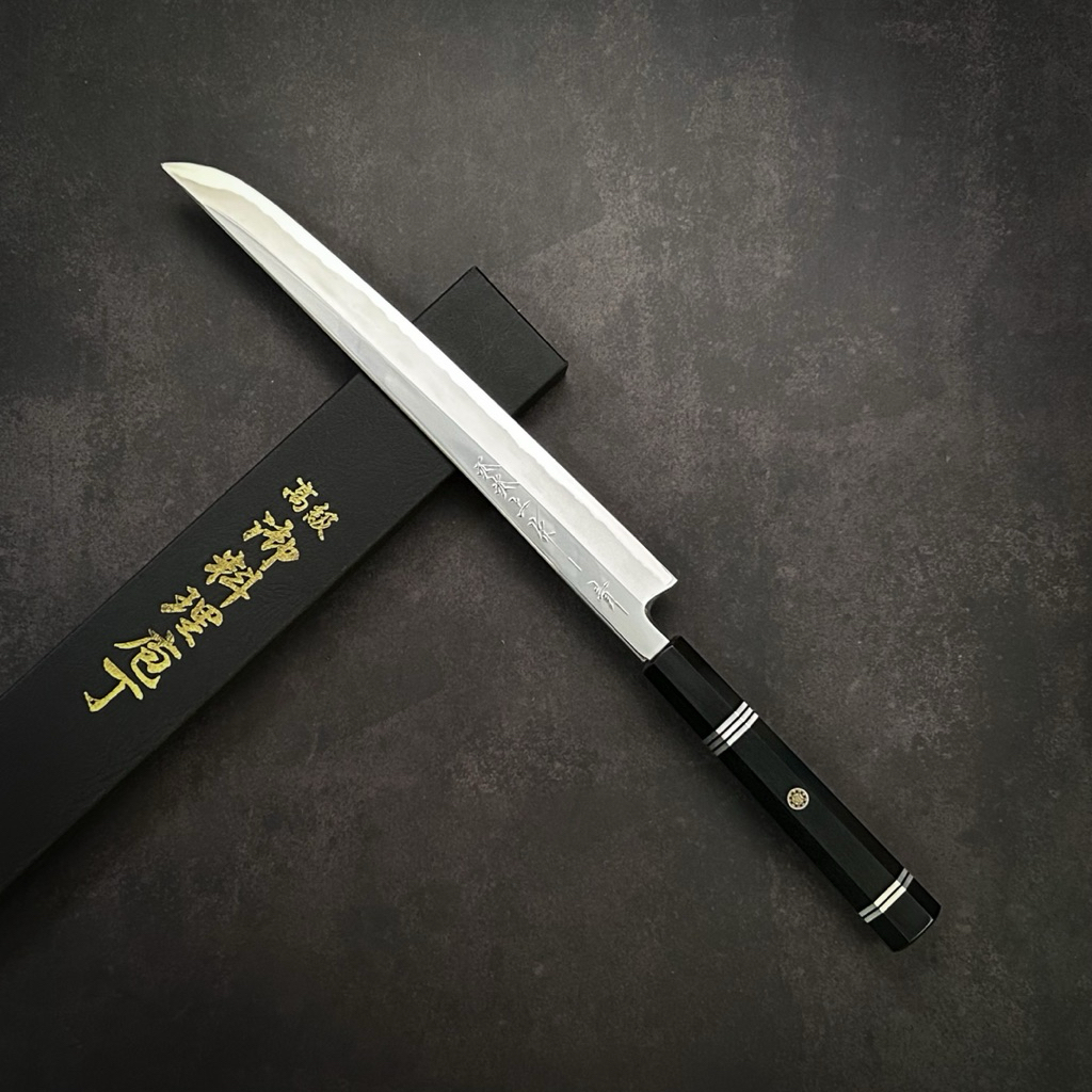 🇯🇵🇯🇵มีดเเล่ซาชิมิ ยานางิบะ มีดญี่ปุ่น นำเข้า 💯💯 “มีดซุรุกิ (ผิวเงา) ขนาดยาว 270 mm. บลูสตีล no.2 (Ao