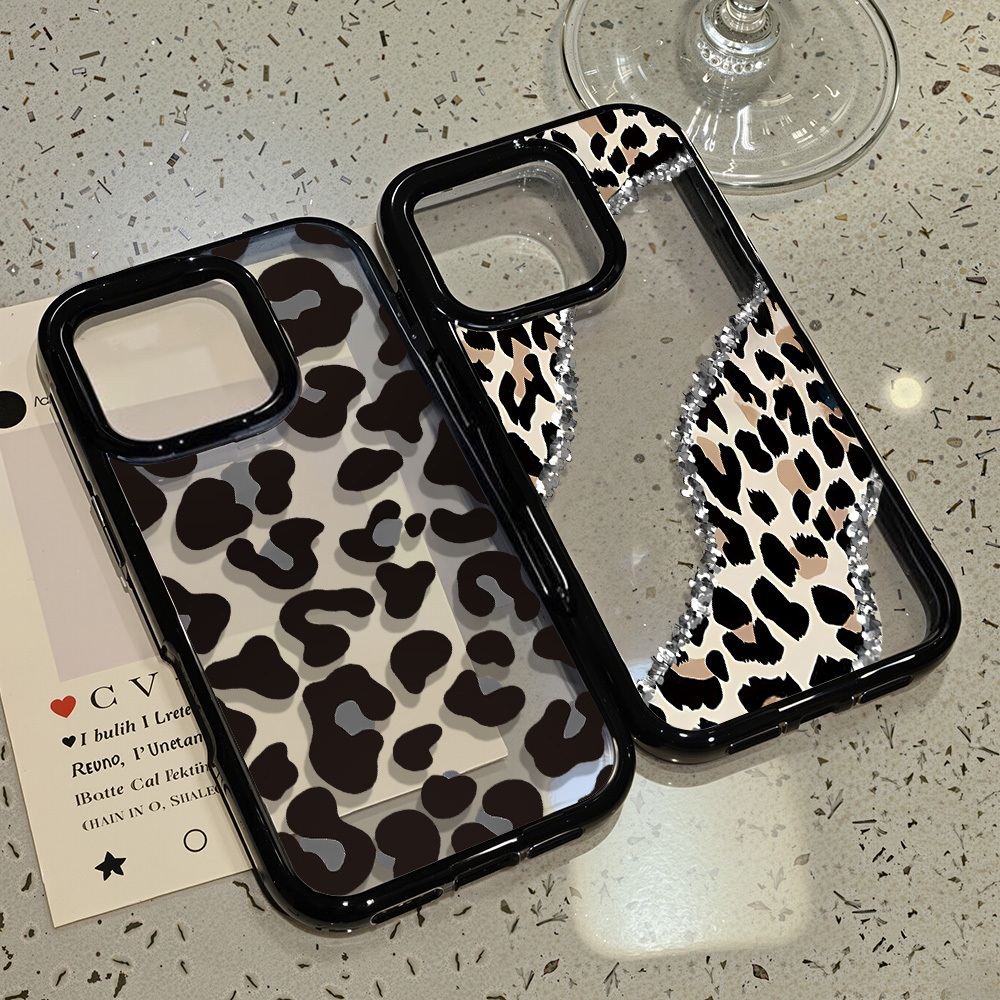 🌸เคสไอโฟน Case เคส iPhone 13 11 15 17 Air 14 12 16 Pro Max เคสไอโฟน11 Leopard เคสโทรศัพท์มือถือกันกระแทกป้องกันสีเหลือง