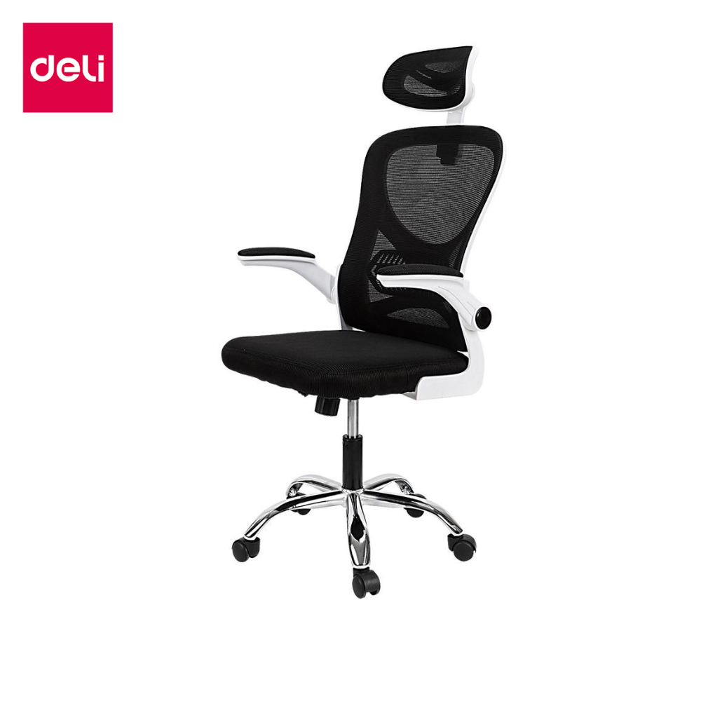 Deli เก้าอี้ทำงาน เก้าอี้สำนักงาน ทำงาน พยุงเอวปรับได้ พนักพิงศีรษะ2D ที่นั่งทำงาน Office Chair