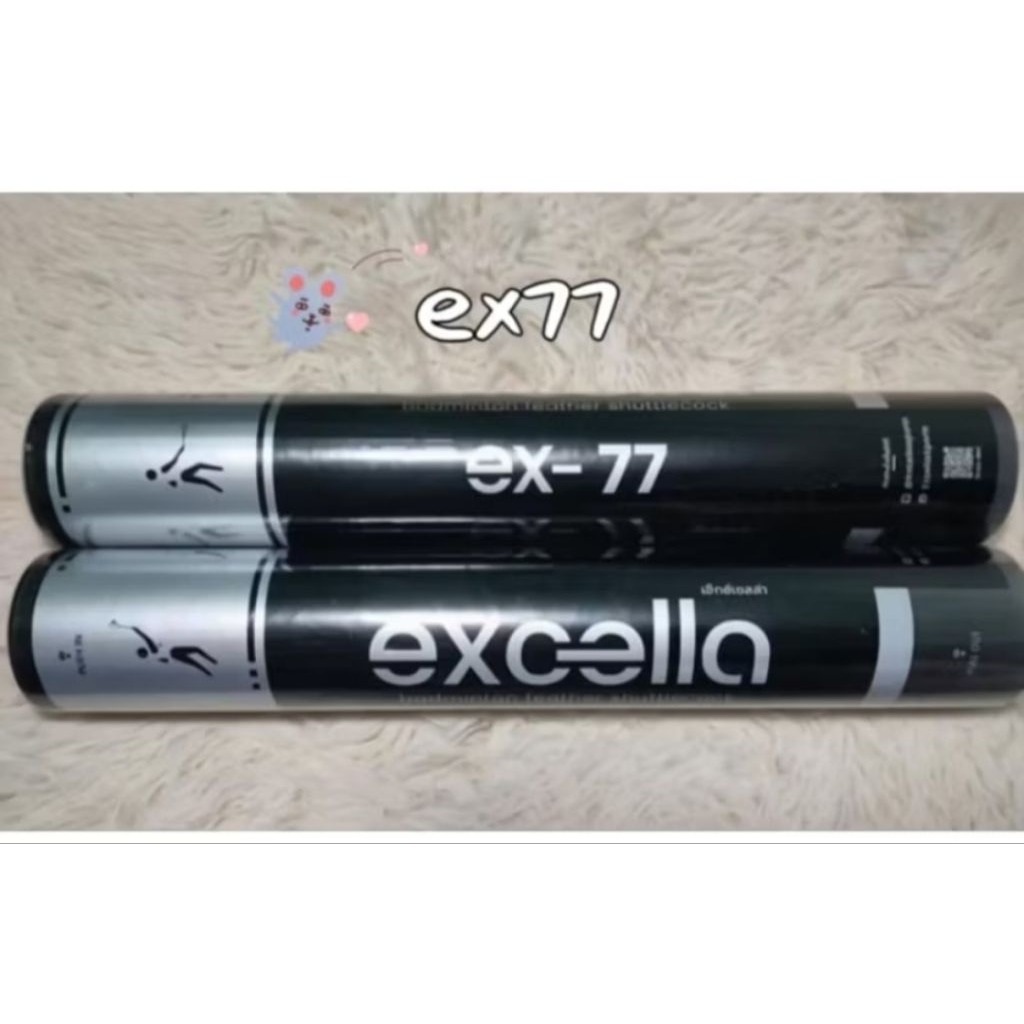 สินค้าพรีออเดอร์..ลูกแบดมินตัน สินค้าใหม่  ราคาพิเศษ ยี่ห้อ excella รุ่น ex-77 v.2 หลอดดำ speed 75 ข