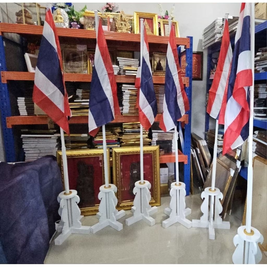 ธงชาติไทยขนาด 60×90 cm. ธงชาติไทย ผ้าร่ม สีสด สวย สง่า (สินค้าขายดี)