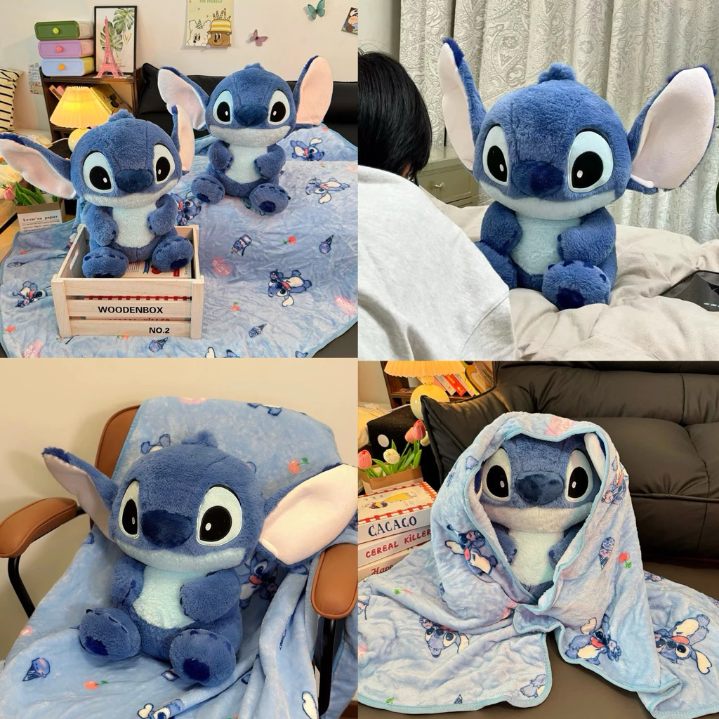 พร้อมส่ง💙 ตุ๊กตา หมอนผ้าห่ม Stitch สติช ตุ๊กตาผ้าห่ม ผ้าคลุม ขนนุ่มนิ่ม ตุ๊กตาน่ารัก พร็อบแต่งห้อง ของขวัญ 57014