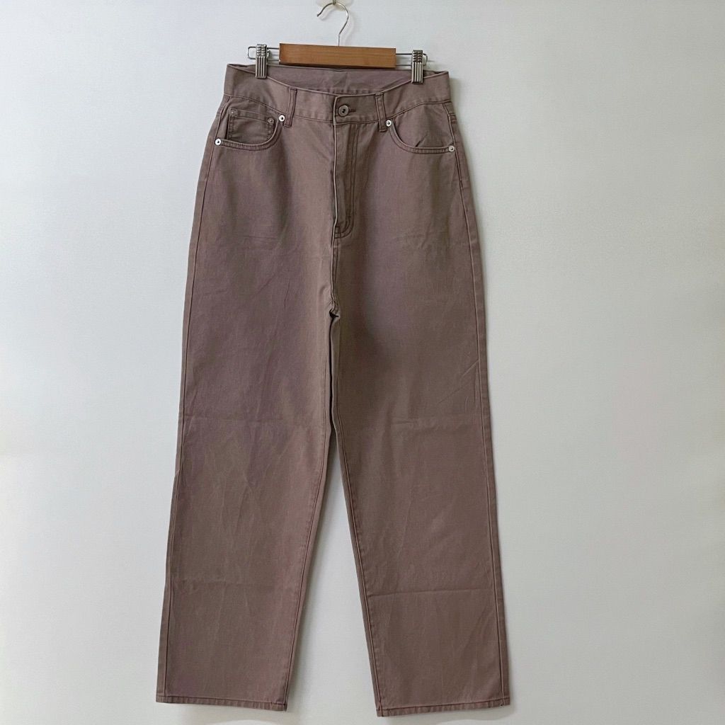 กางเกงผ้ายีนส์บาง GRL ทรงกระบอก