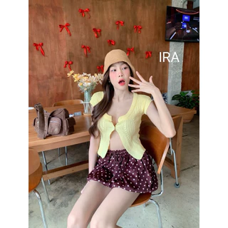 BY IRA(23202)🎉พร้อมส่ง🎉Ballon Skirt กระโปรงบอลลูน ทรงสวยมาก มีเชือกผูกเอวและซับในกางเกงขาสั้น(เฉพาะลายทางไม่มี)