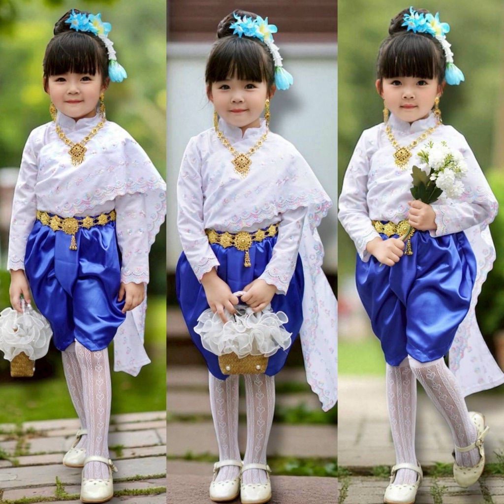 รหัสpa ชุดไทยเด็กผู้หญิงโจงกระเบน** ราคาไม่รวมเครื่องประดับ
