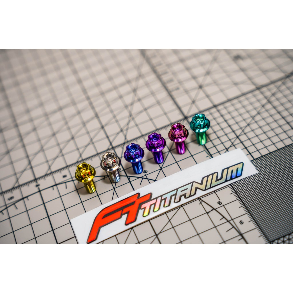 น็อตไทเทเนียมแท้ M6 หัวเฟือง ( หัวหกเหลี่ยม )