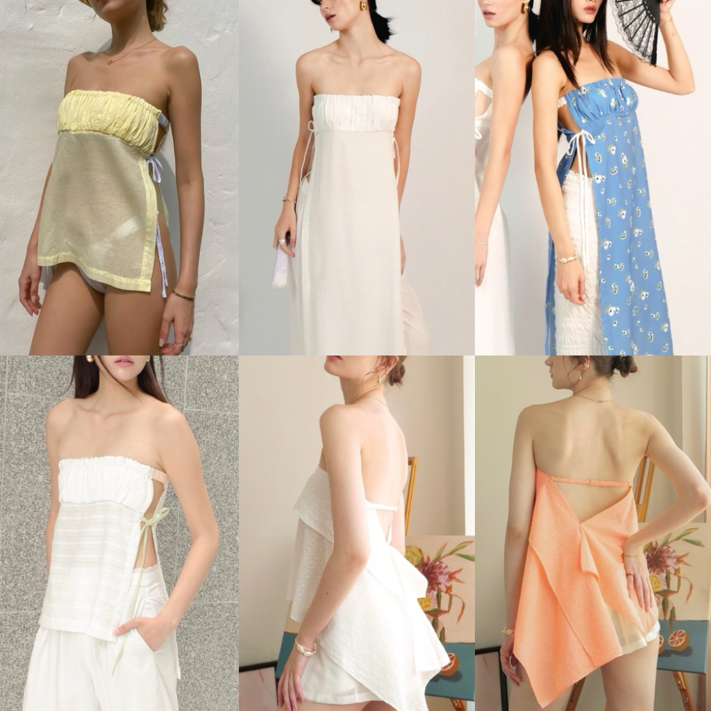 Try_yorata l Cotton tube top ,Origami top ,Cotton tube dress ชุดไปทะเล เกาะอกน่ารัก ชุดคาเฟ่แบรนด์ไอจี