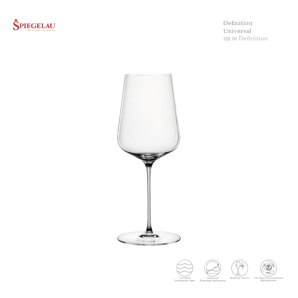 แก้วไวน์ Spiegelau Definition แก้ว Universal แก้วไวน์คริสตัล