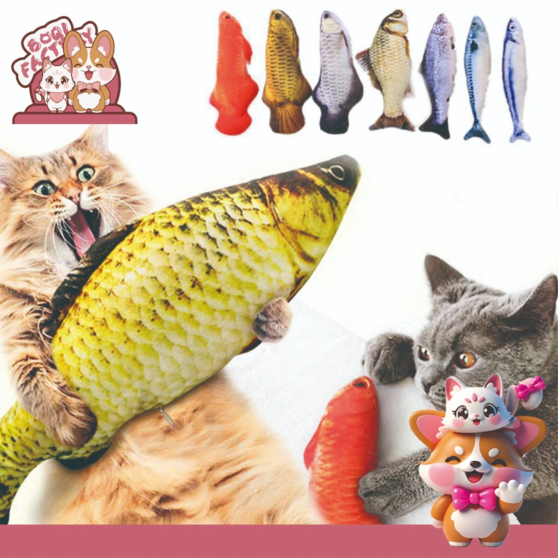 Boqi Factory  ตุ๊กตาแคทนิป ปลาแคทนิป ของเล่นแมว แคทนิป 20CM ดิ้นไม่ได้ YZKL