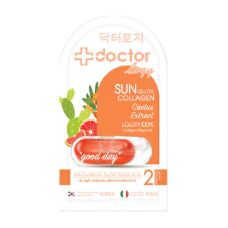 1 Free 1 Doctorlogy ซัน กลูต้า คอลลาเจน 2 แคปซูล แบบซองพกพา (กรุณากดสินค้า 2 ชิ้นนะคะ ถึงจะได้ลด 50%)