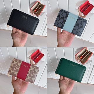 ส่งจากไทย กระเป๋าสตางค์ ใบกลางซิปรอบพร้อมสายคล้องมือ