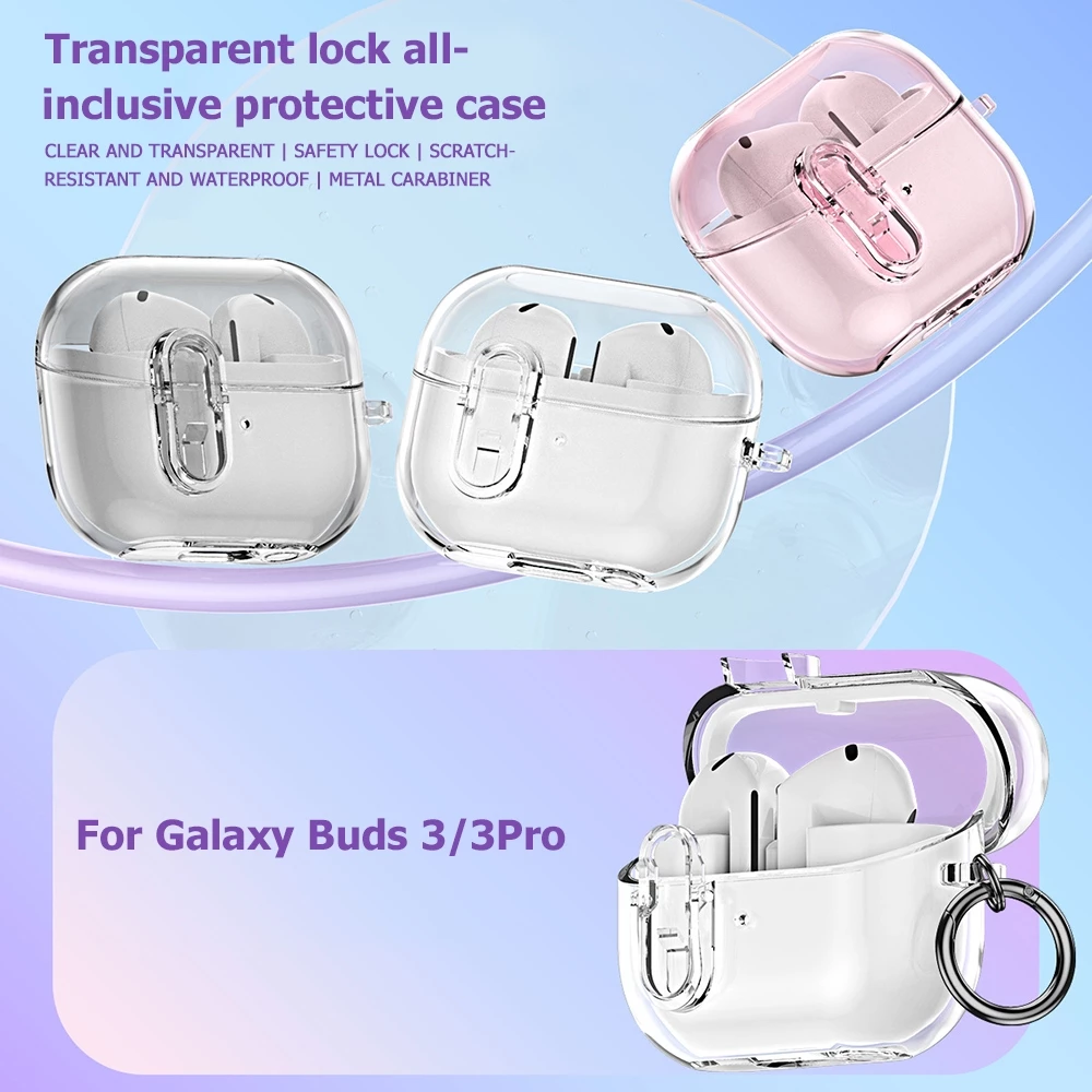 🔥ส่งจากไทย🔥ใช้ได้กับเคสป้องกัน Samsung Buds3pro, เคสหูฟังแบบใสล็อค Galaxy Buds 3, เคสป้องกัน buds3
