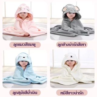 (พร้อมส่ง)ผ้าห่อตัวเด็กลายการ์ตูนน่ารักๆ ผ้าห่อตัวขนแกะผ้าหนานุ่มขนาด 80x80ซม