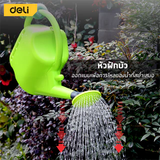 Deli บัวรดน้ำ ฝักบัวรดน้ำต้นไม้ จุน้ำได้เยอะ 1.5 / 5 / 10 ลิตร วัสดุPE ทนทาน ใช้งานได้นาน Water Can
