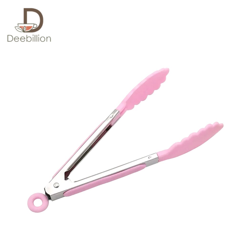 ที่คีบอาหารสแตนเลส ที่คีบอาหารซิลิโคน ที่คีบอาหาร silicone food tongs จับถนัดมือ แข็งแรง ทนความร้อน Deebillion