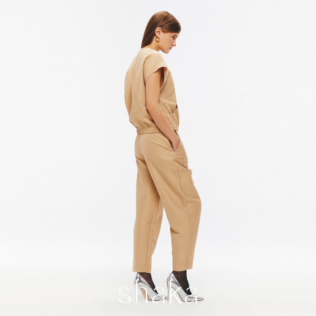 Shaka SS25 Orbit Tapered Pants กางเกงผ้าทอแจ็คการ์ด ทรงคลาสสิค (ฺBROWN) PN-8250514 — صورة 5
