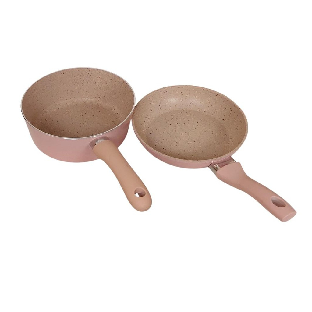 เซ็ทกระทะ หม้อเชฟล่อนมินิ16cm  ไม่ติดกระทะ ใช้กับเตาแก๊สและทั่วไป สะดวกในการใช้งาน