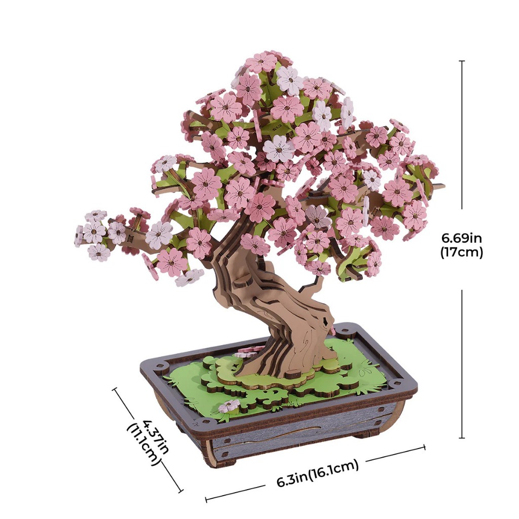 Rolife 3D Wooden Puzzle - TG415 Sakura Bonsai ตัวต่อต้นซากุระบอนไซ | ของแต่งบ้าน ของเล่นศิลปะ DIY - รูปที่ 5