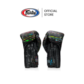 Fairtex นวมชกมวย BGV14 Black/Painter นวมต่อยมวยหนังไมโครไฟเบอร์ กระชับ เบา ทนทาน | Muay Thai Boxing Gloves