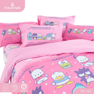 Fountain FTC125 การ์ตูน Hapidanbui ลิขสิทธิ์แท้ Sanrio สัมผัสนุ่มลื่น ชุดเครื่องนอนฟาวน์เทน ผ้าปูที่นอน ผ้านวม