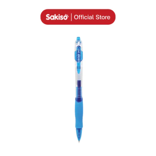 Sakiso [ยกแพ็คสูงสุด 12 ด้าม] ปากกาเจลกด หัว 0.5 mm. JGP1008 หมึกน้ำเงิน ดำ แดง