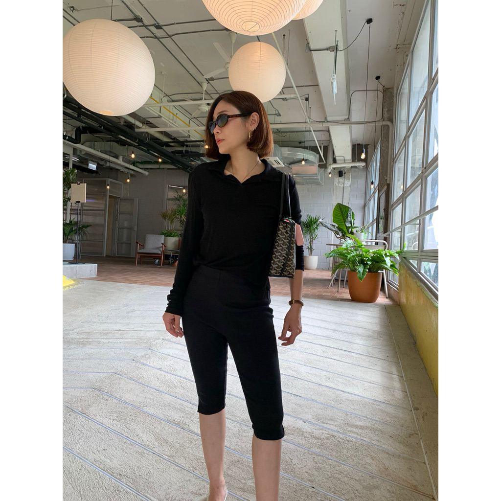 Charlotte irony |Capri Pantsเติมสต็อค ดำ ขาว⭐️เฉพาะสีดำมีsize Lแล้วน้า