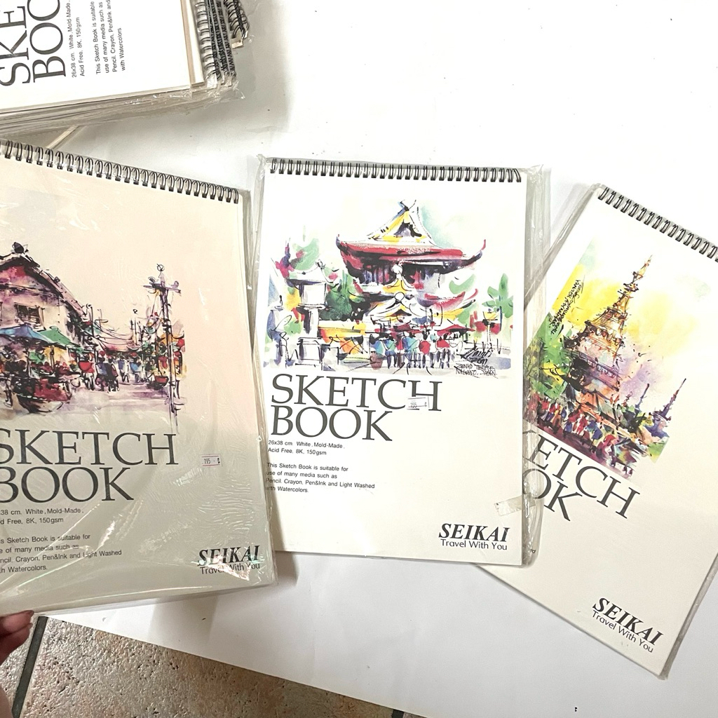 สมุดวาดเขียน seikai sketchbook ริมลวด ขนาด 21*29.7cm (คละปก)