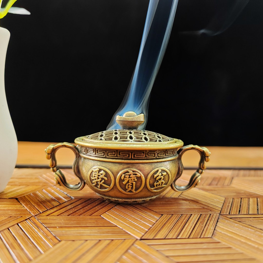 [ของแท้] เตาธูปทองแดงสไตล์เรโทร ผ่านพิธีวัดพระแก้ว ฐานบัว 9 กลีบ เสริมมงคล 9 ประการ - รูปที่ 7