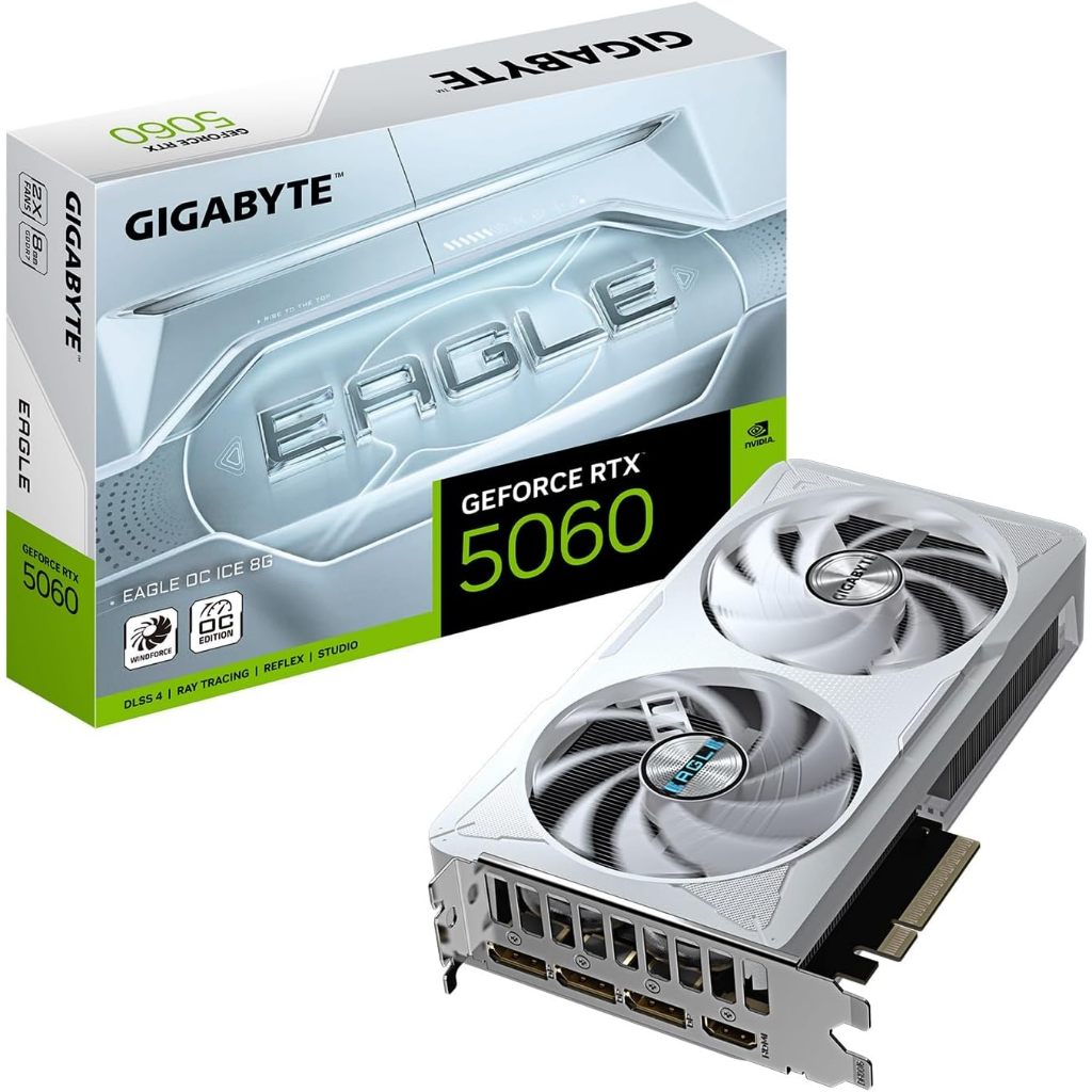 GIGABYTE GeForce RTX 5060 EAGLE OC ICE 8G (GV-N5060EAGLEOC ICE-8GD)