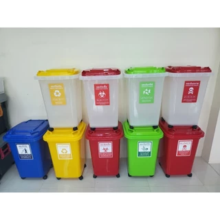 ถังพลาสติกเกรดเอ ใส่ผ้า 60ลิตร มีล้อ สีสันสวยงาม ไม่เหม็น