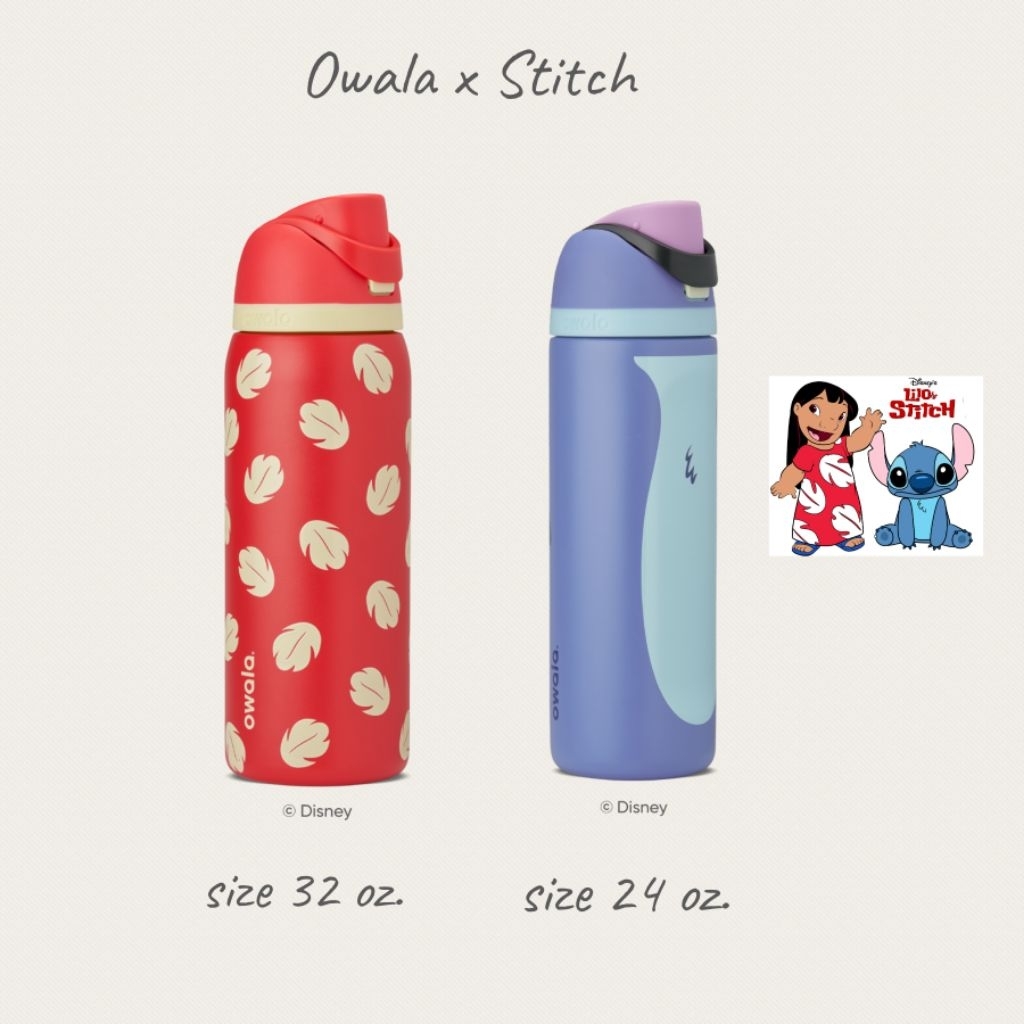 งานแท้ #พร้อมส่ง กระติกน้ำ Owala  : Owala Lilo & Stitch Freesip Bottle