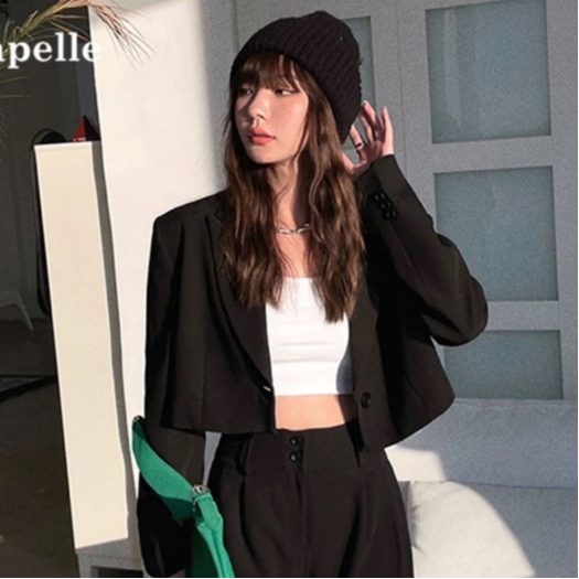SUIT-31🍋‍🟩สูทเสื้อครอป กระดุม 1เม็ด เสื้อครึ่งตัวทรงสวย สูทแฟชั่นผู้หญิง ผ้านิ่มใส่สบาย มีซับใน🍋‍🟩