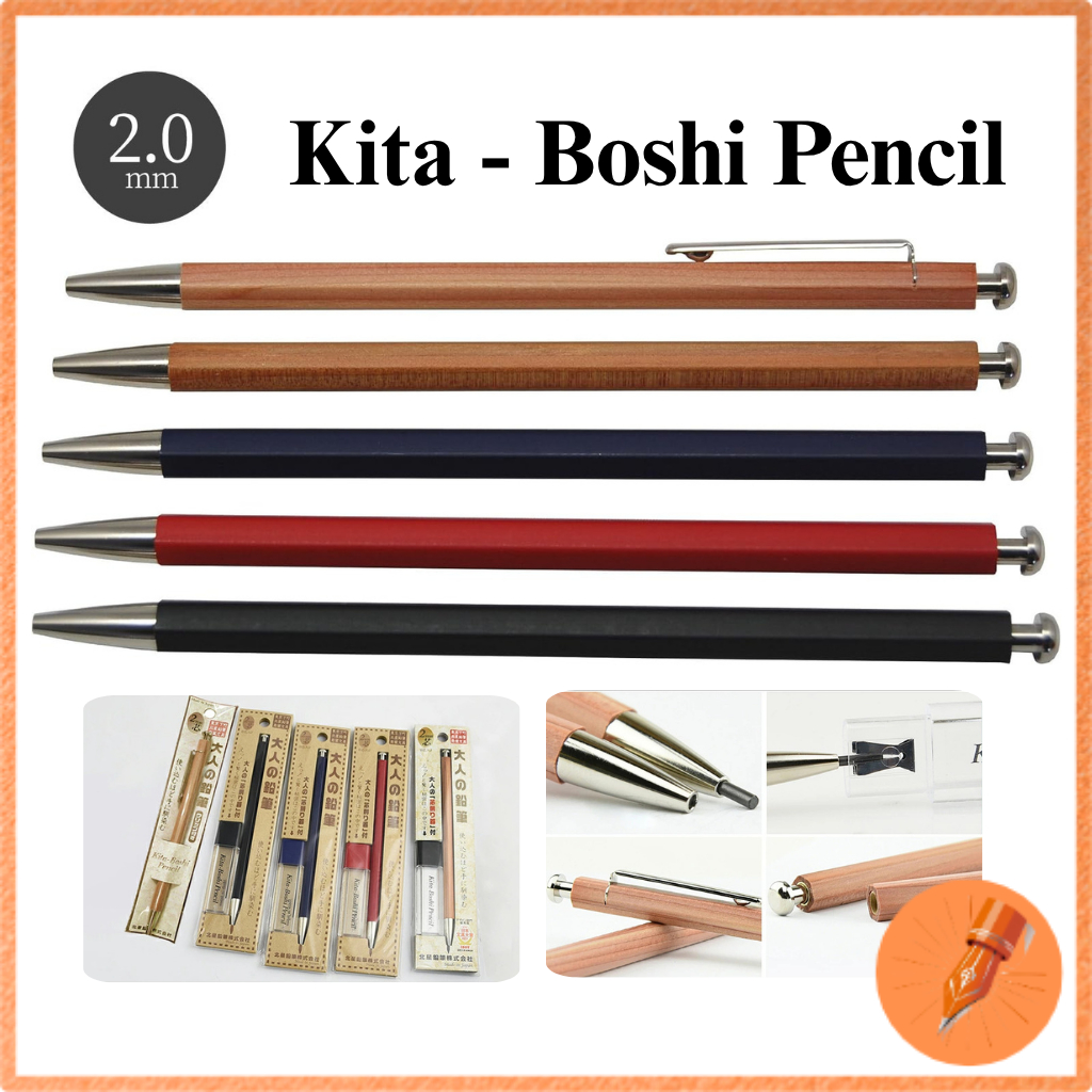 Kitaboshi Adult Pencil with Sharpener Set